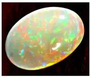 white crystal Opal Cabochon, good color 8 x 6 Gilson opal