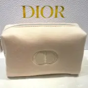 NWT Dior Cosmetic Pouch Travel Portable Toiletry Make-Up Perfume Bag Purse Cream