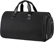 Foldable Carry On Duffle Bag, Men's Travel Suit Duffle, Women's Foldable Suitcase Bag, Lightweight Travel Garment Bag, Duffle Suit Bag, Carry On Garment Duffle Bag for Travel Suit, Black,