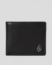 [Volcom] Volcom Men's Single Stone Leather Wallet in Black One Size Black