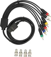 RGB RGBS Composite Cable Component Video Cable for N64 SFC Game Console with 4 BNC Heads