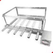 Authentic Brazilian BBQ Grill 6 Skewers Rotisserie Churrasqueiras Giratoria Righ