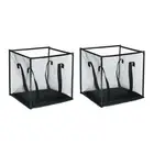 2pcs Collapsible Laundry Basket Foldable Mesh Hamper with Handles, Black