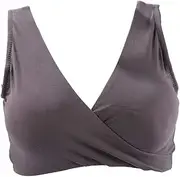 Yardenfun Breathable Vest Nursing Maternity Vest Cross Postpartum Comfort Bra Lactation for Yoga XXL Size Dark Grey