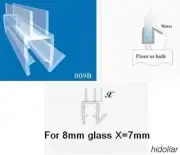 TRIPLE FINS PVC PLASTIC SHOWERSCREEN SHOWER SCREEN DOOR WATER SEAL STRIP 8mm 1M