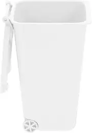 Cute Mini Trash Can with Lid - Desktop Organizer for Home Office - Food Scrap Container & Pen Holder Small White Waste Bin for Table Storage