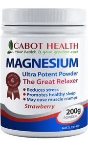 Cabot Health Magnesium Ultra Potent Powder | 200g / Strawberry