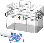 POCHY Portable Medicine Box | 3-Layer Pill Storage Box, Large Capacity Medicine Case Organizer with Handle Buckle for Home, Camping, Travel