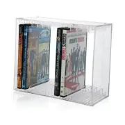 Stackable Clear Plastic DVD Organizer with Rubber Feet | Rectangular Holder
