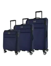 [PIERRE CARDIN] 3-Piece Set Soft Water-Repellent Suitcase in Navy