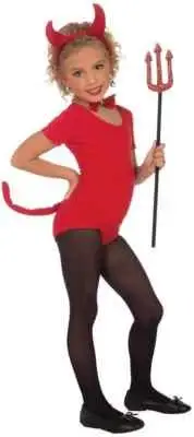 Devil Set Horns Tail Tie Red Fancy Dress Halloween Child Costume Accessory Kit