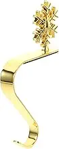 IMIKEYA Christmas Stocking Hook Hooks Fireplace Metal Stocking Hanger Holders Garland Holder for Mantel Village Lighting Garland Hanger Golden Iron