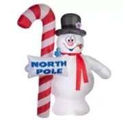 Gemmy Airblown Inflatable Frosty The Snowman with Candy Cane, Giant 9.5ft White