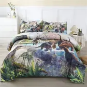 WINLIFE Dinosaur Comforter Set Queen Kids Dinosaur Bedding Set Jurassic Jungl...