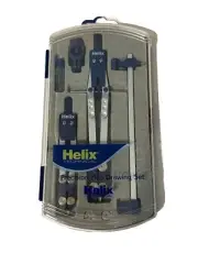 Helix Precision Plus Drawing Compass Set - Blue/Silver