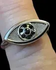 NEW House of Harlow Silver & Crystal Evil Eye Statement Ring Sz 5