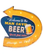 Bey-Berk Man Cave Metal LED Sign