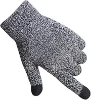 [OATIPHO] Men's Winter Warm Touch Screen Gloves Knitted Thicken Gloves Anti-wind Feature