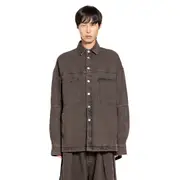 [ANDREA YA AQOV] Oversized Denim Shirt Brown
