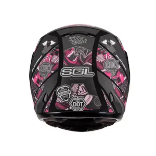 【SOL Helmets】SM-3可掀式安全帽 (惡天使_消光黑/粉) ｜ SOL安全帽官方商城