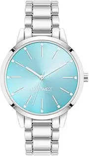 [NINE WEST] Ladies Genuine Crystal Accented Watch, silver