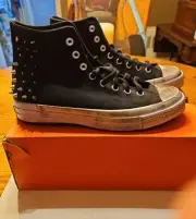Converse Womens Chuck 70 High-top Studded Black/White Sz 10.5 A07207C New W/ Box