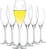 FAWLES Champagne Flutes Set of 6, Crystal Glass, 9 oz Champagne Glasses, Prosecco Sparkling Wine Glasses Set