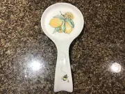 Fig & Fern Ceramic 9in White Lemon Spoon Rest CC02B03006 BRAND NEW