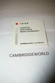 LEITZ LEICA ORIGINAL INSTRUCTION MANUAL GUIDE BOOK FOR leica FOCUSING SCREENS R8