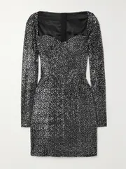 [Dolce & Gabbana] Dolce & Gabbana - Sequined Tulle Mini Dress - Silver - IT38 IT 38 Silver