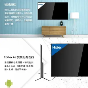 免運費+贈聲霸 Haier 海爾 55吋4K HDR 連網 液晶 電視/顯示器+視訊盒 LE55K6000U 保固三年