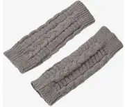 Elegant Knitted Woollen Warm Fingerless Gloves Color Grey For Women