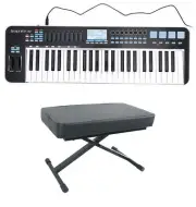 Samson Graphite 49 Key USB MIDI DJ Keyboard Controller w/ Aftertouch/Fader+Bench