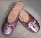 EDGE DESIGN - Women's Lavender Metallic Leather Slides - Flats - NEW