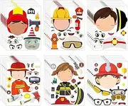 MALLMALL6 36Pcs Firefighter Sticker Make a Face Stickers Fireman Birthday Party Supplies Baby Shower Party Favors Party Decorations Room Decor Fire Chief Sticker DIY Crafts Games for Kids Boys Girls