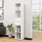 Display Storage Bookshelf Bookcase Rack Tier Cabinet Shelf Shelving Wooden White