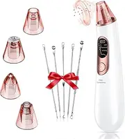Blackhead Remover Pore Vacuum - LED Screen & USB Rechargeable Facial Pore Cleaner, Comedone Extractor Tool,Acne Extractor Tool with 3 Suction Power,4 Probes Black Head Remover for Face for Women & Men