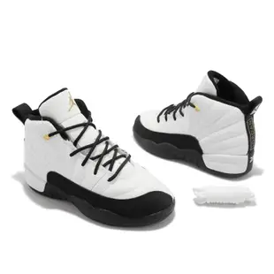 Nike 籃球鞋 Jordan 12代 Retro PS 中童鞋 Royalty 經典 AJ12 復刻 皮革 TAXI 白黑 151186170 151186-170 17cm WHITE/BLACK