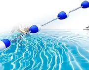 XYTUJIK Swimming Pool Safety Divider Ro and Float Line, White Blue Ro Float Buoy Kit/Pools Watershed to Divide Deep Water & Contest, with Hooks Hardware
