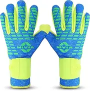 Nivia Latex Ashtang Goalkeeper Hand Gloves (SkyBlue/F.Green, S) | for Men & Women | for Football, Soccer goalkeeping