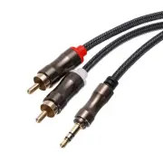 3.5mm to 2 RCA Cable RCA Male to Male Aux Audio Adapter Jack Cord 16ft