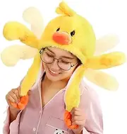 Animal Hat Ear Moving Easter Costume Hat Funny Bunny Plush Hat Cap for Women Girls