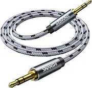 Aux Cord 5FT, 3.5mm Audio Cable Nylon Braided Aux Cable 1/8 Audio Cable 3.5mm Male to Male Aux Cord for Car,Headphones,Speaker,Soundbar