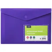 J.Burrows A4 Recycled Document Wallet Magnetic Closure Purple