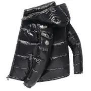Winter Men's Warm Jacket Stand Up Collar Down Jacket Puffer Coat Black XL