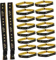 Generic 50 Pcs Concert Wristband Woven Label Bracelets Woven Label Wristbands Custom Cloth Wristbands Custom Wristbands Tassel Chain Tassels Wedding Bracelets Tags with Key Ring Polyester