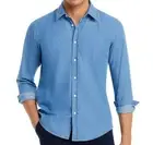 Hugo Boss Mens Medium Blue Slim Fit Long Sleeve Button-Up Denim Shirt Size XXL