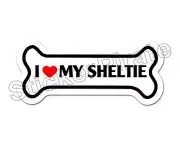 I Love My Sheltie Dog Bone Bumper Sticker Decal DB 274
