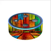 Skin Decal for Amazon Echo Dot (2nd gen) / Colorful Wood pattern