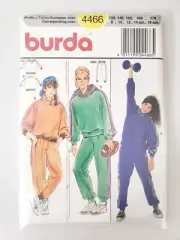 NEW Vintage UNCUT Burda 4466 Sewing Pattern Womans Athletic Outfit SZ 8-16